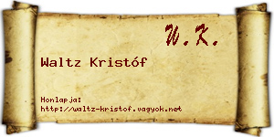 Waltz Kristóf névjegykártya