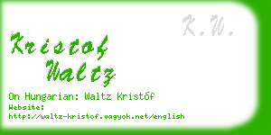 kristof waltz business card